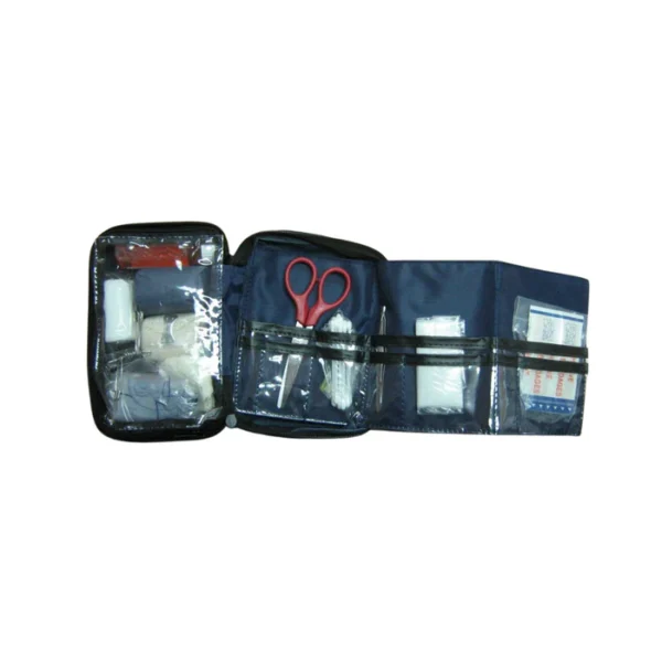 FIRST AID KIT - BASIC KIT - BLUE OR RED - WITH VELCRO STRAPS
