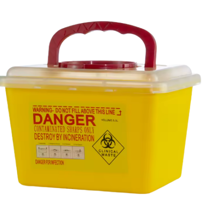 5L Sharp Container Plastic for safe disposal of medical sharps