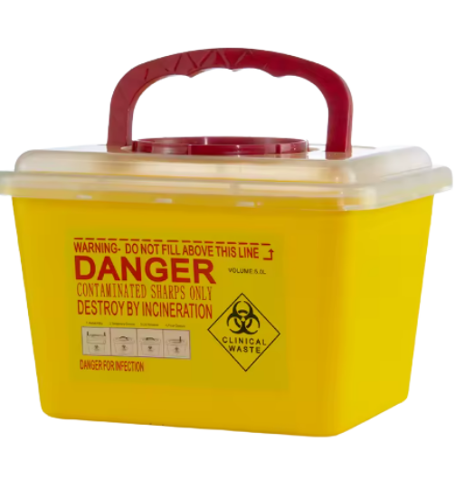5L Sharp Container Plastic for safe disposal of medical sharps
