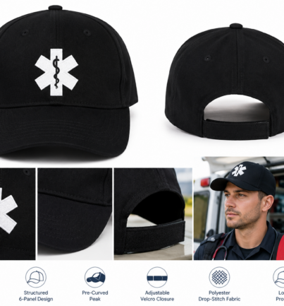 Navy 6 Panel Alloy Cap with Embroidered Star of Life