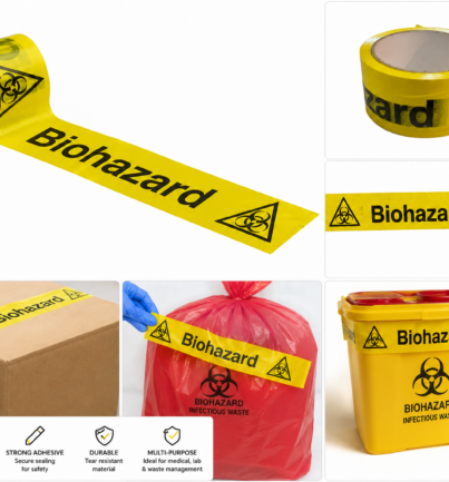 Bio-Hazard Sealing Tape 50m Black and Yellow